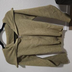 Olive Green Zip-Up Sweater